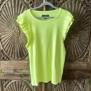 NEW J. Crew Vintage rib ruffle-sleeve shirt